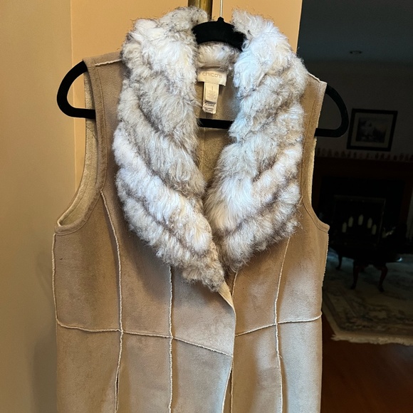 Chico's Jackets & Blazers - Chico's Faux Suede & Fur Vest